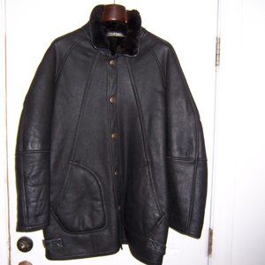 JEKEL OF FRANCE BLACK SHEARLING FUR LEATHER JACKET XL